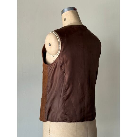 1980s Brown Suede Vest - Picture 4 of 4